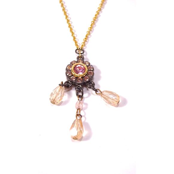 Roxanne Assoulin Gold and Pink Pendant Necklace - Picture 2 of 7